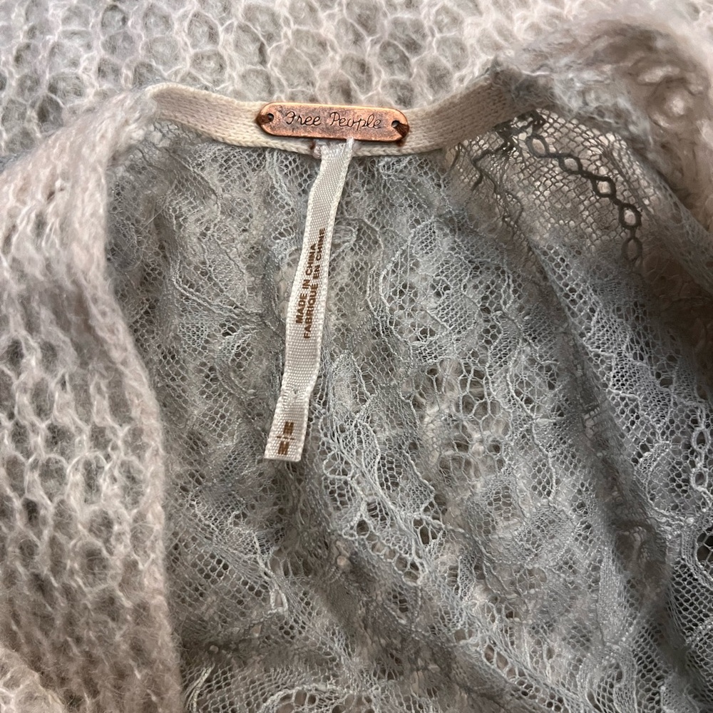 Free People Cream and Gray Cardigan - Picture 2 of 4